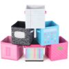 Kathfly 6 Pcs 11" Back to School Pastel Fabric Classroom Storage Bins Cubby Bins Storage Baskets with Handles for School Classroom Lost and Found Decor Office Home Organizer Supplies