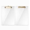 Kaulipoa 2 Pack Clear Acrylic Clipboard, Gold-Tone Clip, 12.5 x 9 in