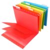Kaviooy 20 Pack Hanging File Folders, Letter Size with 2 Built-in Dividers, 5 Assorted Colors, Heavy-Duty Paper & Metal Hangers, 60 Adjustable 1/5-Cut Tabs for Home Office Filing