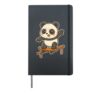 Kawaii Skateboard Panda Cartoon Hardcover Journal, Black