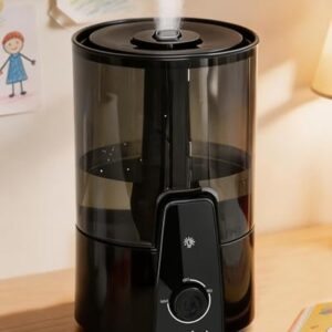 Kaxidol Humidifiers for Bedroom,1.06Gal(4L) Dishwasher Safe Design Easy to Clean, 3-in-1 Humidifier & Aroma Diffuser & Night Light,Top Fill,360° Ultra-Fine Spray,Auto Shut-Off,Home,Baby Nursery,Black