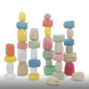Kayzyue Wooden Stacking Rocks Building Blocks Set, 36 Pcs Montessori Stacking Game Sensory Learning Activities Balancing Stones Birthday Gifts for Playful Moments Easter Basket Stuffers Home Decor