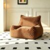 KBZSlyn Fluffy Faux Fur Bean Bag Chair Cover with Footrest (No Filler), Ultra-Soft Shaggy Beanbag Replacement Shell for Living Room & Bedroom, Comfortable Lounge Sofa Cover