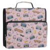 Kcldeci 3 Ring 2 Inch Zipper Binder,Boomboxes Cassette Tapes 500 Sheet Organizer Binder Bag with Shoulder Strap Expanding Files for School and Office