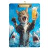 Kcldeci Acrylic Clipboard A4 Size Clipboards for Classroom Nursing Cat Two Shark Clip Board Hardboard for Office Supplies, School Silver12x9in