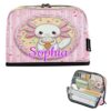 Kcldeci Custom Standing Pencil Case Large Capacity Zippered Pen Pouch,Axolotl Ice Cream Personalized Kids Pencil Bag for Girls Boys Office School