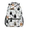 Kcldeci Kids Backpack for Boys Girls Elementary School Backpacks Cats in Various Poses Boys Children Bookbags Primary Kindergarten Backpack S