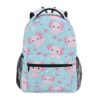 Kcldeci Kids Backpack for Boys Girls Elementary School Backpacks Cute Axolotl with Pink Hearts Boys Children Bookbags Primary Kindergarten Backpack M