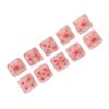 Keenso 20pcs Dice Set 6 Sided Dice Set Plastic Translucent Colors 0.6 X 0. X 0.6in Round Corner for Board Games Math Games Classrooms and Families (Transparent with Pink Spots)