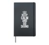 Keep calm and go skiing ski goggles ski binding winter sport Hardcover Journal, Black