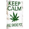 Keep Calm And Smoke Pot Aluminum Metal Sign, 8X12 Inch, Vintage Weed Decorative Wall Art, For Home Bar Cafe Garage Man Cave Decor