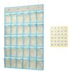 KEEPJOY Classroom Pocket Charts for Cell Phone Calculator Holders, Pocket Organizer for Cell phone Jail with 30 Clear Pockets chart Size 33.5 x 24.5 Inch Classroom Pocket Storage (Beige-30pockets)