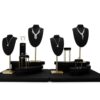 KEG801302 Jewelry Display Stand Black Velvet & Metal Jewelry Display Set Combination Jewelry Holder Organizer