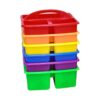 Kelvix 6Pcs Multipurpose Organiser Basket with Handle 3 Compartments Stackable Storage Basket for Art Supplies Supplies Multifunctional Storage