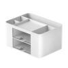Kelvix Large Capacity Desktop Organiser Pen Storage Box with 2 Drawer and 5 Compartments for Pen Marker School Supplies Desk Accessories with Compartments