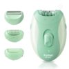 KEMEI 6037 Epilators Hair Removal for Women 4 in 1 Cordless Electric Shaver with Rechargeable Lights & 2 Speeds Hair Removal Device for Face, Legs, Arms & Body Green