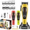 KEMEI KM-1920 Professional Hair Clipper for Men, 12000RPM Magnetic Levitation Motor, Cordless Electric Hair Trimmer DLC Steel Blade, 4500mAh Rechargeable Barber Clipper with 2 Replaceable Top Covers