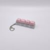 Keyboard Fidget Keychain, 4 Keys Mini Keyboard with Pink Keycaps, Mechanical Blue Switch Clicker Gadget, Sensory Device for Office, Backpack Ornament for Adults