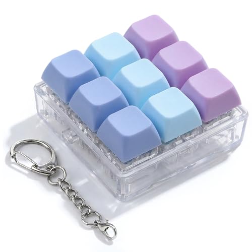Keyboard Fidget Toy, Keyboard Fidget Keychain 9-in-1 Keyboards Decompression Button Finger Clicker Toys, Sensory Fun Toys Button Stress Relief Fidgets Gifts to Relieve Stress and Pass Time for Adults