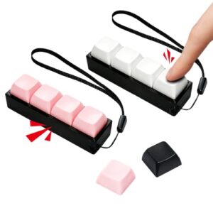 Keyboard Fidget Toys,Keyboard Clicker Fidget Sensory Toy for Adults (Pink + White)