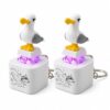 Keychain Fidget , Rechargeable Fidget Clicker with Real Sound and LED Light, Key Board Fidget , for Fun and Stress Relief,white-2pcs
