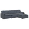 KGFHERENB Dark Grey Modular Sofa Oversized Velvet Sectional Couch 4 Seater Reconfigurable Living Room Sofa Set with 13 Cushions Matte Finish Indoor Furniture