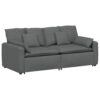 KGFHERENB Modular Sofa with Cushions Dark Gray - Comfortable Modern Fabric Sectional Couch with Metal Frame and Wooden Armrests for Living Room Apartment Office and Home Lounge