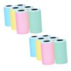 KHBUAB 12 Rolls Self-Adhesive Thermal Printer Label Paper Heat-Sensitive Sticker Decal for Office School Warehouse Clear Print Thermal Labels Compatible with All Multi-Color