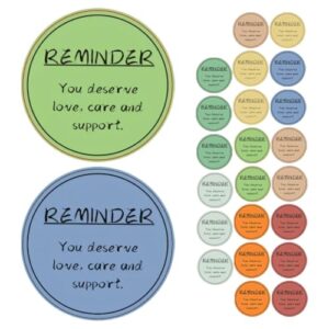 KHBUAB 24 Sheets Positive Affirmation Stickers for Laptops and Scrapbooks, Motivational Words Paper Stickers with Easy to Use Design, for Desk and Home Use by Students and Office Staff