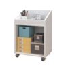 KHUTRW3D Filing Cabinet File Cabinet Under Solid Wood Desk, Mobile Storage Side with Wheel, Low Office, Small Bookcase Shelf Office