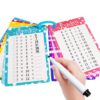 Kiadekoce Multiplication Flash Cards 0-12, 14PCS Times Table Flashcard Chart, with Dry Erase Markers Sorting Ring, 1st, 2nd, 3rd Grades Educational Math for Classroom Home