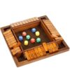 Kiapeak Shut The Box Dice Game, 10 Numbers Traditional Wooden Pub Bar Board Game, Family Classics Tabletop Version Games for Classroom, Party, or Pub