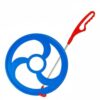 KiBcsLic Children Rolling Hoop Push Toy Wheel Game Balance Interactive Activity with Stainless Steel Rod Comfortable Grip for Control Suitable for Backyard, Blue, Medium