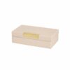 KiBcsLic Faux Leather Jewelry Box Versatile Modern Trinket Case Stylish Design Decorative Lidded Box for Interior Designers, Dressing Table, S, Woven A Apricot