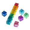 KiBcsLic Rainbow Building Blocks Set Rainbow Acrylic Gemstone Cubes Sensory Toy for Boys Girls