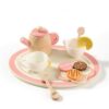 KiBcsLic Tabletop Culinary Play Set Imaginative Wooden Kitchen Playset Pots and Pans Playset for Kids, Young Children, Playroom, Preschool , Colorful Afternoon Tea Set