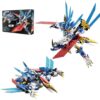 KIBVE Deformation Dinosaur Mech Building Blocks Set T-Rex Triceratops Pterosaur Construction Toy Transformable Movable Joints Creative Collectible Model Kit for Kids 8+ (Pterosaur, 441PCS)