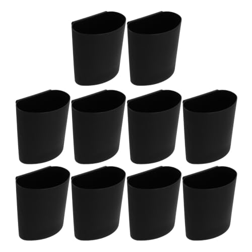 Kichvoe 10pcs Plastic Hanging Basket for Salon Environments, Reliable and Space-saving Mini Storage Container with Cup Holder, Black Plastic Hanging Basket for Professional Spa Storage