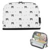 KICPOAY Pencil Case Black Bow Dot White Standing Pencil Pouch Large Capacity Pen Bag with Zipper for Kids Teens Adult