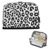 KICPOAY Pencil Case Black White Leopard Skin Standing Pencil Pouch Large Capacity Pen Bag with Zipper for Kids Teens Adult