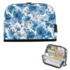 KICPOAY Pencil Case Blue Florals Watercolor Standing Pencil Pouch Large Capacity Pen Bag with Zipper for Kids Teens Adult