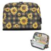 KICPOAY Pencil Case Bright Sunflowers Brown Checkered Standing Pencil Pouch Large Capacity Pen Bag with Zipper for Kids Teens Adult