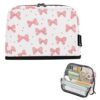 KICPOAY Pencil Case Light Pink Bows Dot White Standing Pencil Pouch Large Capacity Pen Bag with Zipper for Kids Teens Adult