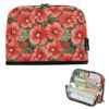 KICPOAY Pencil Case Red Primrose Leaves Standing Pencil Pouch Large Capacity Pen Bag with Zipper for Kids Teens Adult