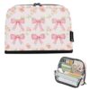 KICPOAY Pencil Case Watercolor Flowers and Pink Bows Standing Pencil Pouch Large Capacity Pen Bag with Zipper for Kids Teens Adult