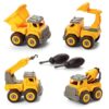 Kidoozie Tool Time Truck Set – Build & Take Apart Toy Vehicles with 2 Screwdrivers – Ages 3 Years+
