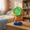 Kids Alarm Clock Robot Figure with LED Light, 18x10 cm