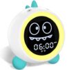 Kids Alarm Clock, Toddler Sleep Training Clock with Sound Machine, Night Lights, Ok to Wake Dinosaur Clock, Gift Ideas for Kids Child (Green)