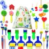 Kids Art & Craft Painting Drawing Tools Mini Flower Sponge Brush Set Fun Kits Early DIY Learning