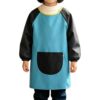 Kids Art Smock Long Sleeve Painting Apron Waterproof Artist Doodle Shirt for Children Toddler (Blue, 1-4 Years)